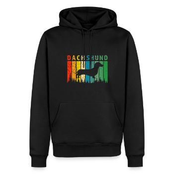 Dackel Retro-Design Dackel Geschenk - Männer Premium Bio Hoodie - Schwarz - Vorne - Nico (187cm)