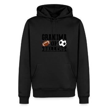 baller fussball baller Geschenk - Männer Premium Bio Hoodie - Schwarz - Vorne - Nico (187cm)