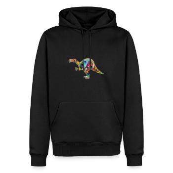 Spinosaurus,dinosaurier,graffiti - Männer Premium Bio Hoodie - Schwarz - Vorne - Nico (187cm)