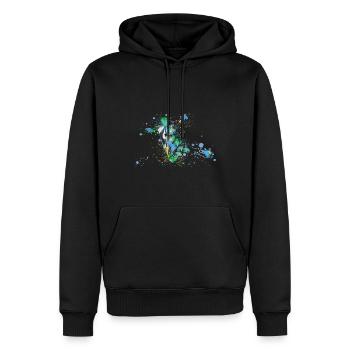 Handball, handballer, Beachhandball,Graffiti - Männer Premium Bio Hoodie - Schwarz - Vorne - Nico (187cm)
