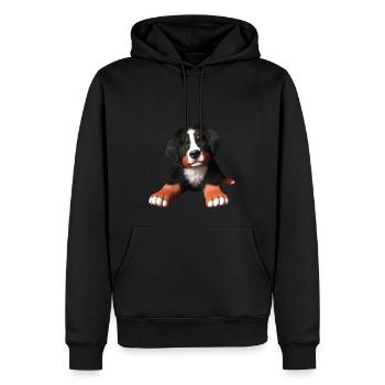 Bailey Welpe - Männer Premium Bio Hoodie - Schwarz - Vorne - Nico (187cm)