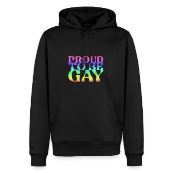 proud to be gay,gay,LGBT,Regenbogen - Männer Premium Bio Hoodie - Schwarz - Vorne - Nico (187cm)