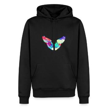 Angelwings,Wings,Aquarelle,Coloré,Angel Wings - Sweat à capuche Premium bio Homme - noir - Devant - Nico (187cm)