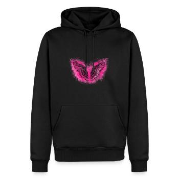 Angelwings,Ailes,Aquarelle,Rose,Ailes d’ange - Sweat à capuche Premium bio Homme - noir - Devant - Nico (187cm)