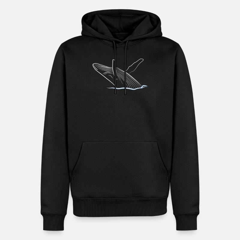Wal - Männer Premium Bio Hoodie - Schwarz