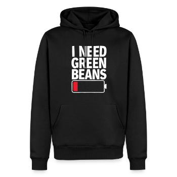 Grüne Bohnen - Männer Premium Bio Hoodie - Schwarz - Vorne - Nico (187cm)