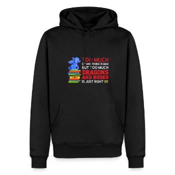 Drache Drache und Buch Drachenliebhaber Geschenk - Männer Premium Bio Hoodie - Schwarz - Vorne - Nico (187cm)