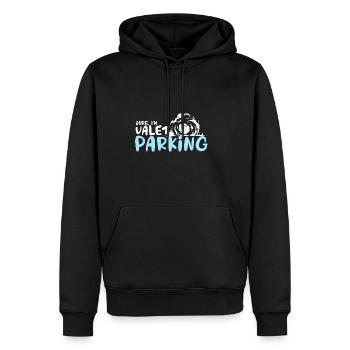 Bien sûr, je suis un garde forestier de la réception de l’hôtel - Sweat à capuche Premium bio Homme - noir - Devant - Nico (187cm)