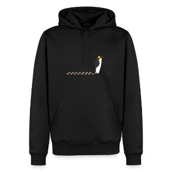 Netter Pinguin watschelnder Schnee-Tierwelt - Männer Premium Bio Hoodie - Schwarz - Vorne - Nico (187cm)