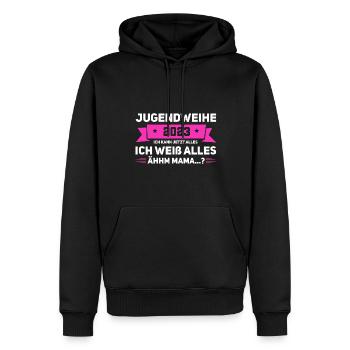 Jugendweihe Party Geschenk - Männer Premium Bio Hoodie - Schwarz - Vorne - Nico (187cm)