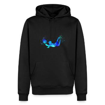 volley-ball, volley-ball, beachball,graffiti - Sweat à capuche Premium bio Homme - noir - Devant - Nico (187cm)