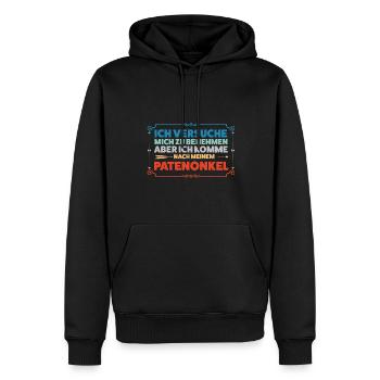 Patenonkel Familie Taufpate Geschenk - Männer Premium Bio Hoodie - Schwarz - Vorne - Nico (187cm)