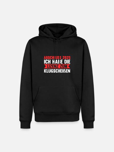 Abschluss 2025 Prüfung Abi Geschenk - Männer Premium Bio Hoodie - Schwarz