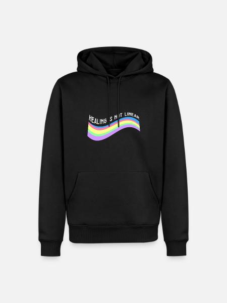 Awareness Mental Health Healing Is Not Linear - Männer Premium Bio Hoodie - Schwarz