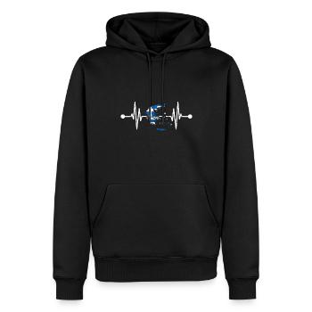 Battement de cœur grec Grèce - Sweat à capuche Premium bio Homme - noir - Devant - Nico (187cm)