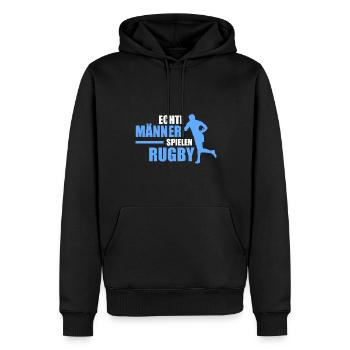 Rugby Sport Rugby Spieler Geschenk - Männer Premium Bio Hoodie - Schwarz - Vorne - Nico (187cm)