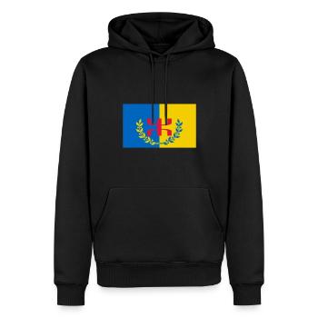 Offizielle kabylische Flagge - Männer Premium Bio Hoodie - Schwarz - Vorne - Nico (187cm)