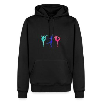 Gymnaste, Yoga,Sports,Exercices,Danse,Gymnastique - Sweat à capuche Premium bio Homme - noir - Devant - Nico (187cm)