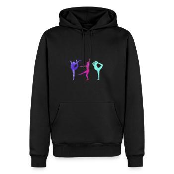 Gymnaste, Yoga,Sports,Exercices,Danse,Gymnastique - Sweat à capuche Premium bio Homme - noir - Devant - Nico (187cm)