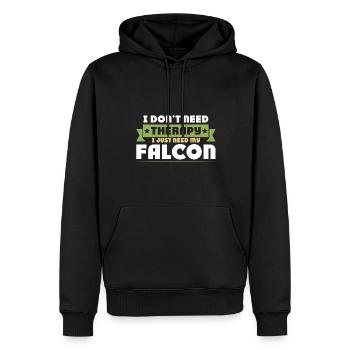 Dicton de thérapie par la fauconnerie - Sweat à capuche Premium bio Homme - noir - Devant - Nico (187cm)