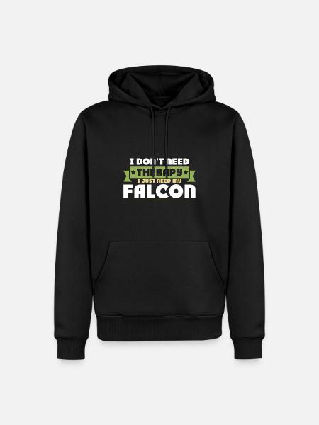 Falconry Therapy Saying - Men’s Premium Organic Hoodie - black