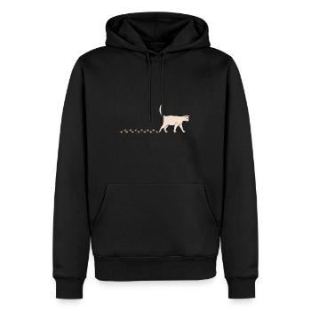 Empreintes de pattes de chat mignonnes qui se - Sweat à capuche Premium bio Homme - noir - Devant - Nico (187cm)