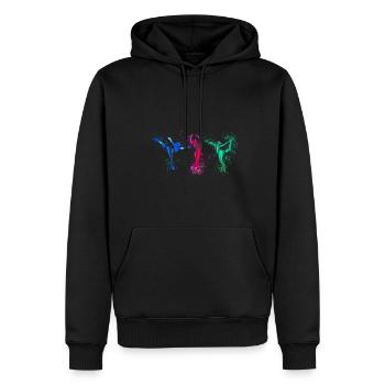 Patinage sur glace,Patinage artistique,Patineur artistique,Graffiti - Sweat à capuche Premium bio Homme - noir - Devant - Nico (187cm)