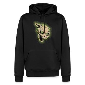 Vintage Cat Skull Illustration - Men’s Premium Organic Hoodie - black - Front - Nico (187cm)