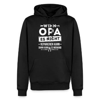 Opa Handwerker reparieren - Männer Premium Bio Hoodie - Schwarz - Vorne - Nico (187cm)