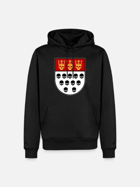 Schädel-Köln - Männer Premium Bio Hoodie - Schwarz
