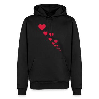 hearts - Sweat à capuche Premium bio Homme - noir - Devant - Nico (187cm)
