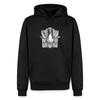 Le coq de Vitruve - Sweat à capuche Premium bio Homme - noir - Devant - Nico (187cm)