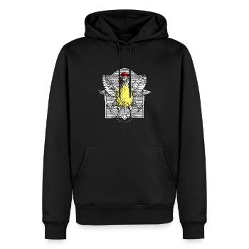 Le coq de Vitruve2 - Sweat à capuche Premium bio Homme - noir - Devant - Nico (187cm)