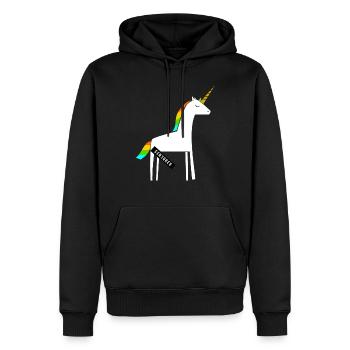 Dirty Unicorn / Lustig / Provokativ - Männer Premium Bio Hoodie - Schwarz - Vorne - Nico (187cm)