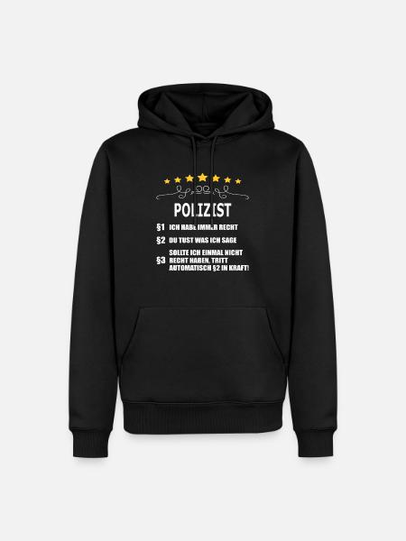 POLIZIST - Männer Premium Bio Hoodie - Schwarz
