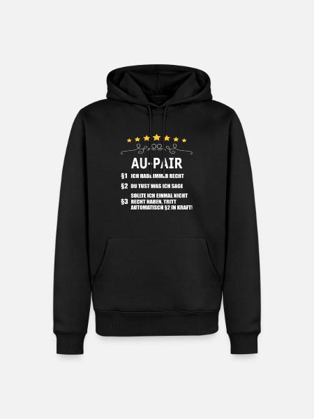 AU-PAIR - Männer Premium Bio Hoodie - Schwarz