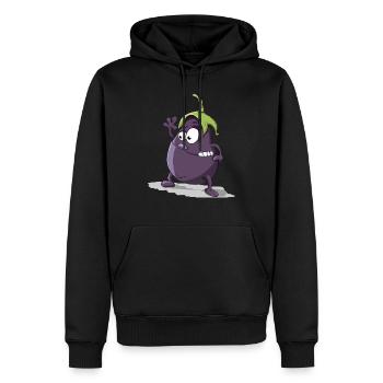 Aubergine - Männer Premium Bio Hoodie - Schwarz - Vorne - Nico (187cm)