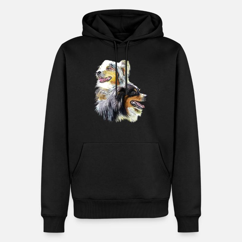 bergers australiens - Sweat à capuche Premium bio Homme - noir