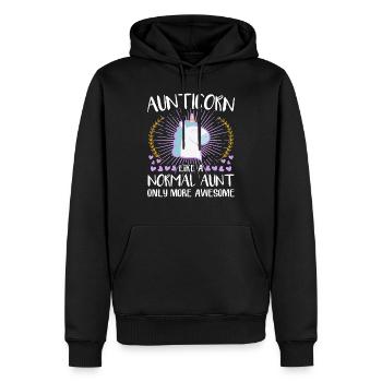 Plaisir en famille Licorne Aunticorn tante Licorne - Sweat à capuche Premium bio Homme - noir - Devant - Nico (187cm)