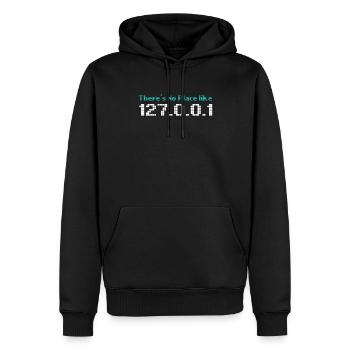 Computerprogrammierung Kein Ort wie 127.0.0.1 - Männer Premium Bio Hoodie - Schwarz - Vorne - Nico (187cm)