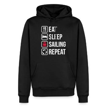 Eat Sleep Sailing Repeat - Sweat à capuche Premium bio Homme - noir - Devant - Nico (187cm)