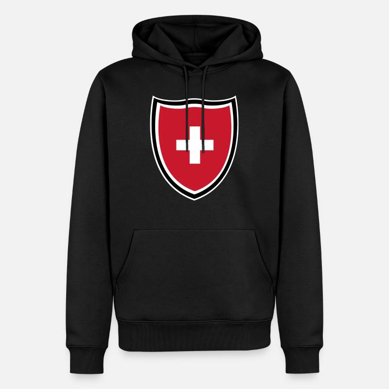 Schweiz - Männer Premium Bio Hoodie - Schwarz