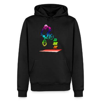 bmx - Männer Premium Bio Hoodie - Schwarz - Vorne - Nico (187cm)