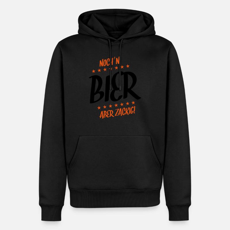 noch ein bier zackig - Männer Premium Bio Hoodie - Schwarz