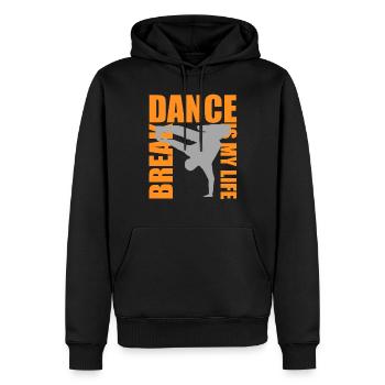 break dance is my life - Männer Premium Bio Hoodie - Schwarz - Vorne - Nico (187cm)