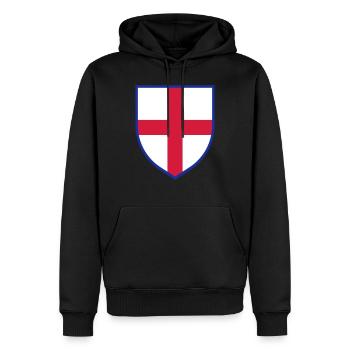 England Flag, St George's Cross Shield - Men’s Premium Organic Hoodie - black - Front - Nico (187cm)