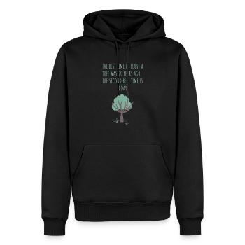 Le meilleur moment pour planter un arbre était il y a 20 ans - Sweat à capuche Premium bio Homme - noir - Devant - Nico (187cm)