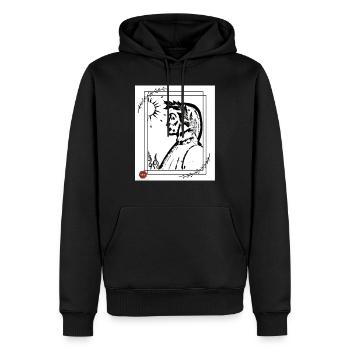 dante 2 - Männer Premium Bio Hoodie - Schwarz - Vorne - Nico (187cm)