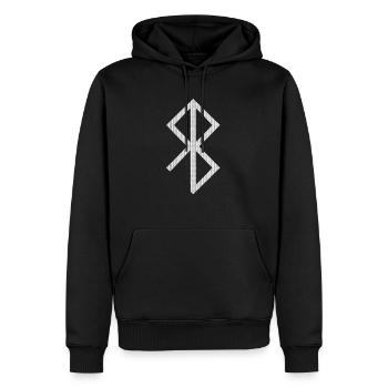 Viking Peace Rune - Men’s Premium Organic Hoodie - black - Front - Nico (187cm)