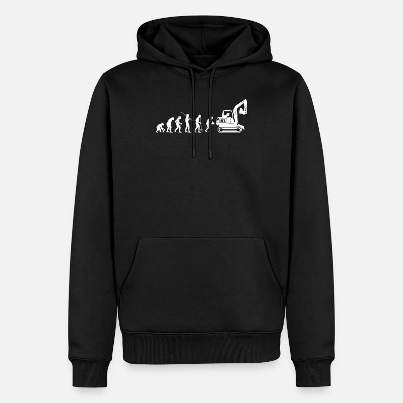 Baggerfahrer Evolution Baggern Bagger Geschenk - Männer Premium Bio Hoodie - Schwarz